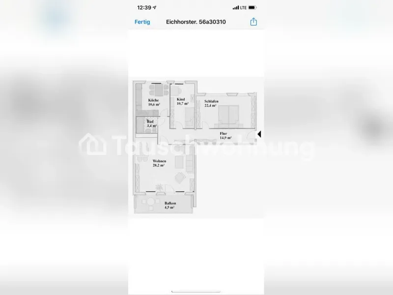 Tauschwohnung: Großzügig geschnittene 3 Zimmer Wohnung — photo 1